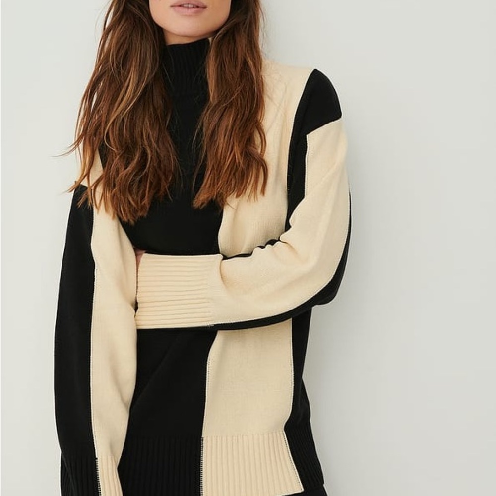 CLAIRE ROSE X NA-KD TWO COLOURED HIGH NECK SWEATER